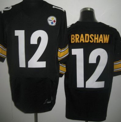 NEW NFL Pittsburgh Steelers #12 Bradshaw Black Jerseys(Elite)