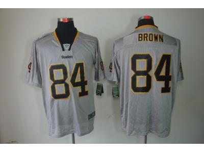 NEW NFL Pittsburgh Steelers 84 Antonio Brown Lights Out Grey Jerseys(Elite)