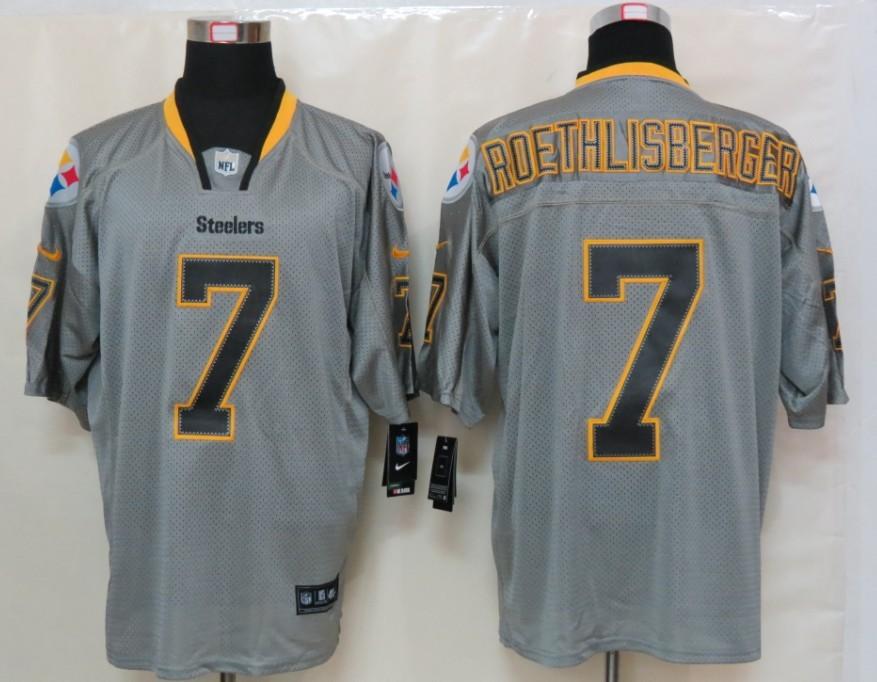 NEW NFL Pittsburgh Steelers 7 Ben Roethlisberger Lights Out Grey Jerseys(Elite)