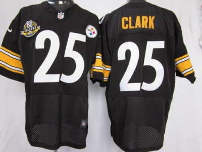 2012 NEW NFL Pittsburgh Steelers 25 Ryan Clark Black Jerseys W 80 Anniversary Patch(Elite)