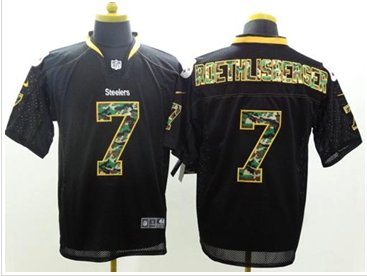NEW Pittsburgh Steelers #7 Ben Roethlisberger Black NFL Elite Camo Fashion Jersey