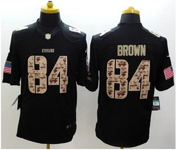 New Pittsburgh Steelers #84 Antonio Brown Black NFL Limited Salute to Service jersey