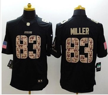 New Pittsburgh Steelers #83 Heath Miller Black NFL Limited Salute to Service jersey