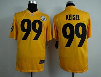NEW Pittsburgh Steelers #99 Brett Keisel Gold NFL Game Jersey
