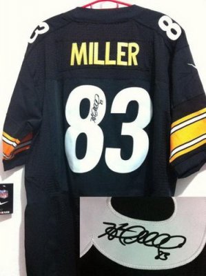 NEW Pittsburgh Steelers 83 Heath Miller Black Signed Elite NFL Jerseys