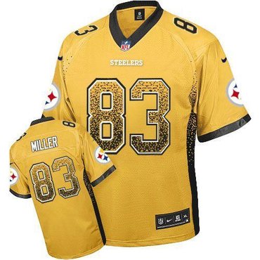 NEW Pittsburgh Steelers #83 Heath Miller Gold Stitched NFL Elite Drift Fashion Jerseys
