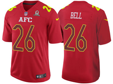 2017 Pro Bowl AFC Pittsburgh Steelers 26 Le'Veon Bell Red Game Jersey