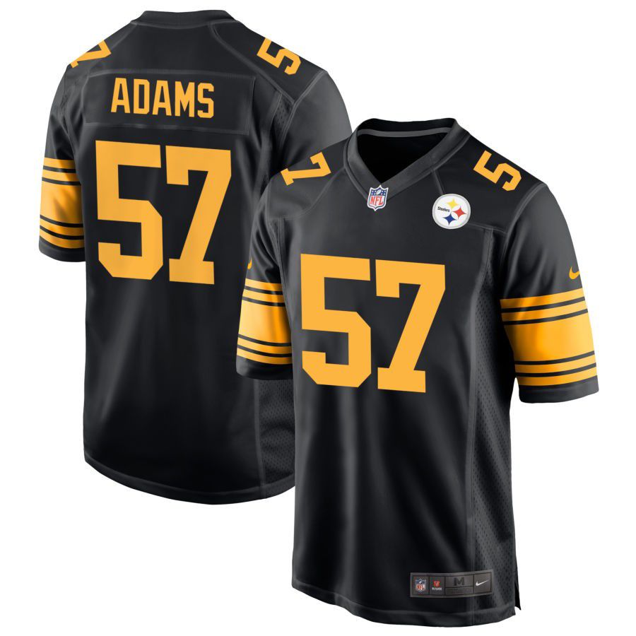 Men Steelers #57 Montravius Adams Vapor Limited Rush Black Jerseys