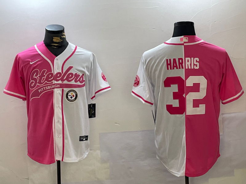Men's Pittsburgh Steelers #32 Franco Harris Franco Harris Franco Harris 2024 Arctic Red White Salute To Service Stitched Baseball Jersey 3