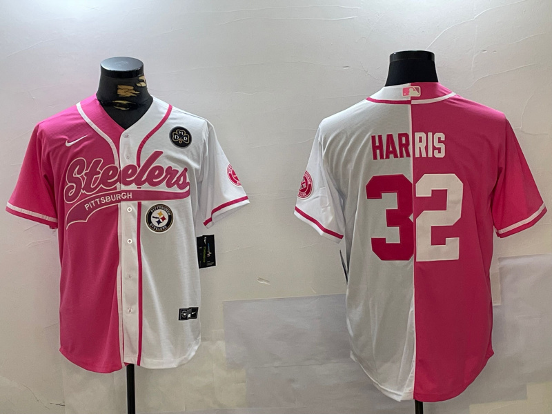 Men's Pittsburgh Steelers #32 Franco Harris 2024 Arctic Red White Salute To Service Stitched Baseball Jersey 8