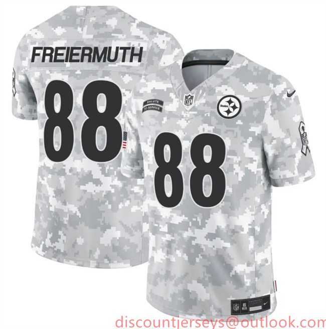 Men's Pittsburgh Steelers #88 Pat Freiermuth 2024 F.U.S.E Arctic Camo Salute To Service Limited Stitched Football Jersey