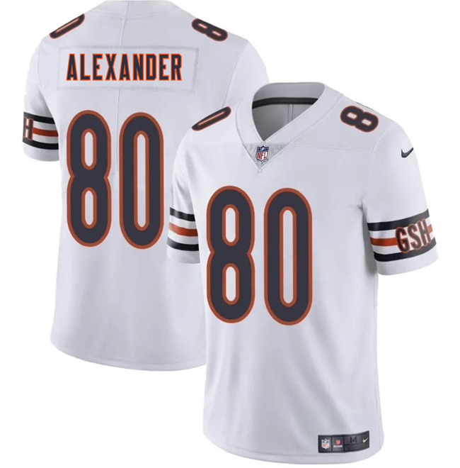 Men's Chicago Bears #80 Maurice Alexander White 2025 Vapor Stitched Football Jersey