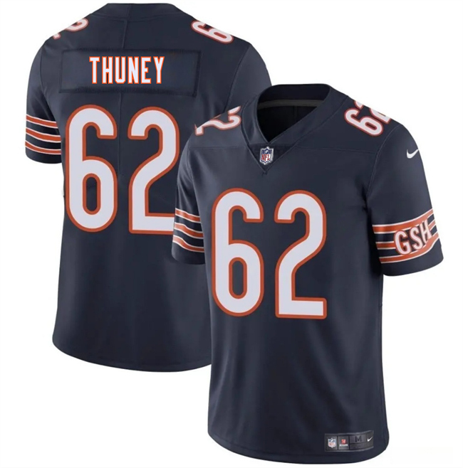 Men's Chicago Bears #62 Joe Thuney Navy 2025 Vapor Stitched Football Jersey