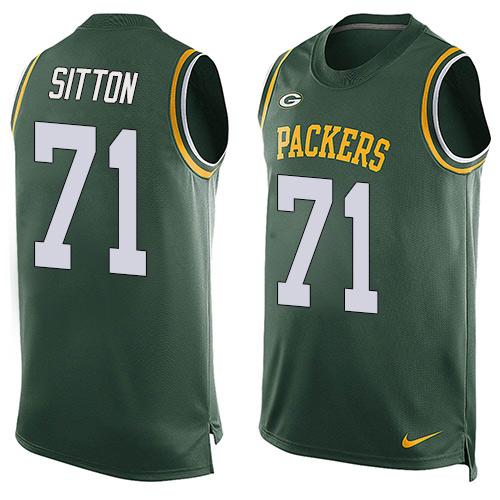 Nike Packers #71 Josh Sitton Green Team Color Men's Stitched NFL Limited Tank Top Jersey
