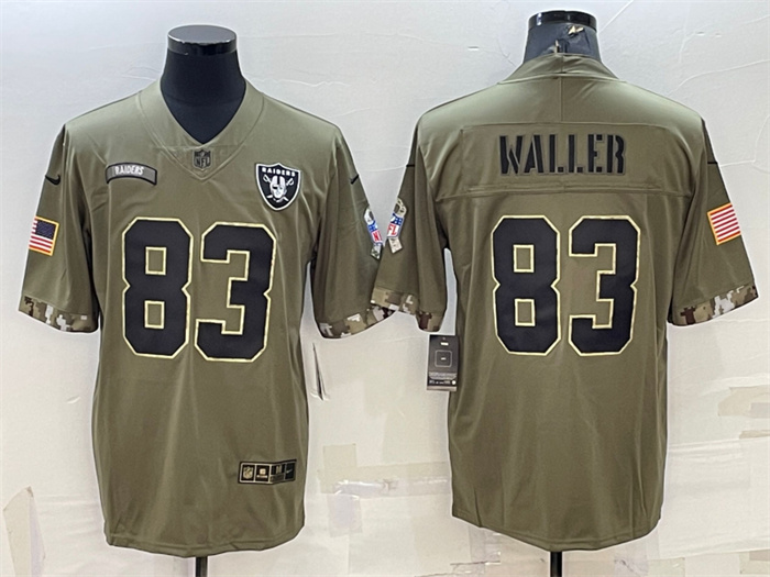 Men's Las Vegas Raiders #83 Darren Waller Olive 2022 Salute To Service Limited Stitched Jersey