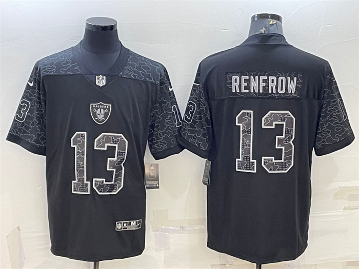 Men's Las Vegas Raiders 13 Hunter Renfrow Black Reflective Limited Stitched Football Jersey