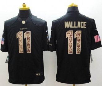 Nike Miami Dolphins #11 Mike Wallace Black NFL Limited Salute to Service Jersey