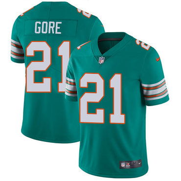 Nike Dolphins #21 Frank Gore Aqua Green Alternate Men's Stitched NFL Vapor Untouchable Limited Jersey