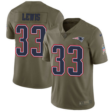 Nike Patriots #33 Dion Lewis Olive Men's Stitched NFL Limited 2017 Salute To Service Jersey