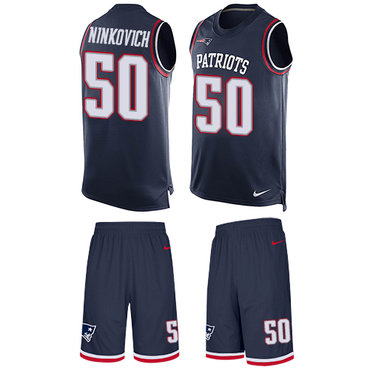 Nike Patriots #50 Rob Ninkovich Navy Blue Team Color Men's Stitched NFL Limited Tank Top Suit Jersey