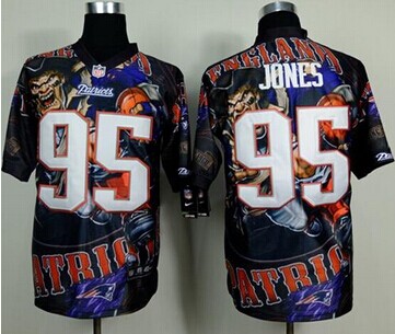 Nike New England Patriots #95 Chandler Jones Team Color NFL Elite Fanatical Version Jersey