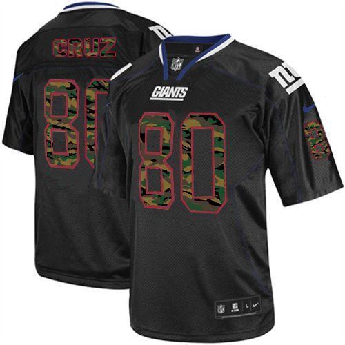 NEW New York Giants #80 Victor Cruz Lights Out Black Elite Jerseys(Camo Number)