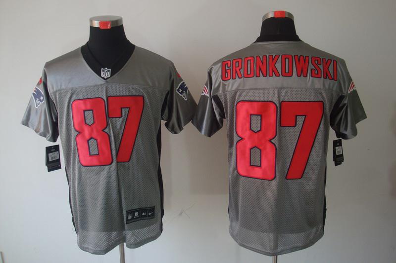 2012 NEW NFL New England Patriots 87 Rob Gronkowski Grey Shadow Jerseys