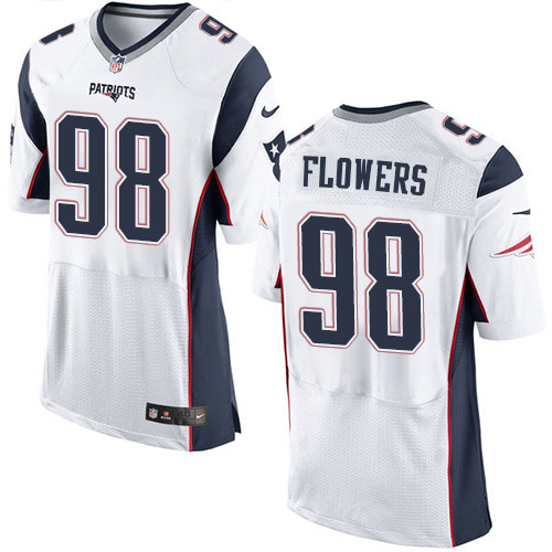 Nike Patriots #98 Trey Flowers White Men's Stitched NFL Elite Jersey
