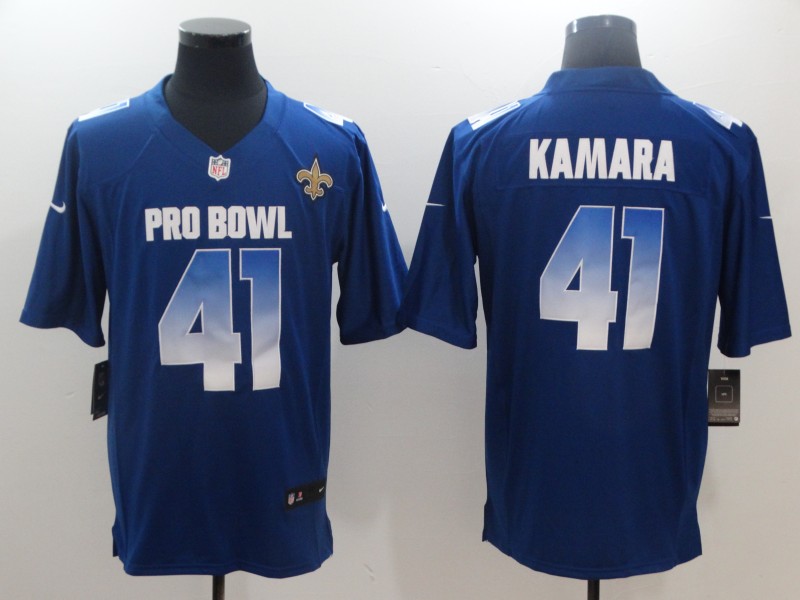 Nike NFC Saints 41 Alvin Kamara Royal 2018 Pro Bowl Game Jersey