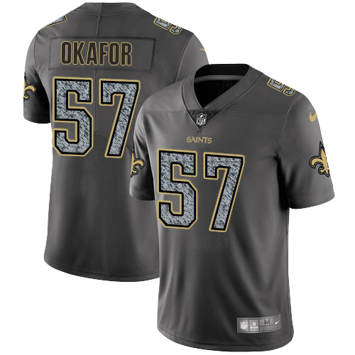 Nike Saints #57 Alex Okafor Gray Static Men's NFL Vapor Untouchable Game Jersey