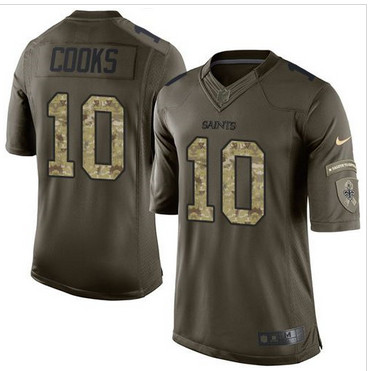 Nike New Orleans Saints #10 Brandin Cooks Green Men's Stitched NFL Limited Salute to Service Jersey