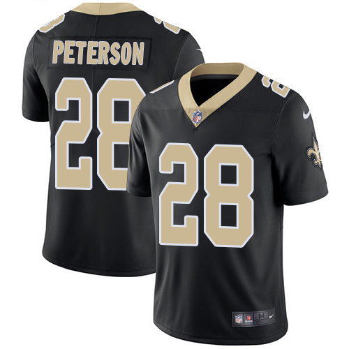 Nike Saints #28 Adrian Peterson Black Team Color Men's Stitched NFL Vapor Untouchable Limited Jersey