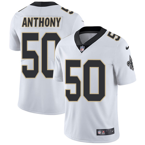 Nike Saints #50 Stephone Anthony White Men's Stitched NFL Vapor Untouchable Limited Jersey
