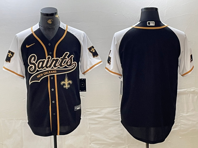 men's new orleans saints blank black white 1987 legacy cool base stitched baseball jersey_副本