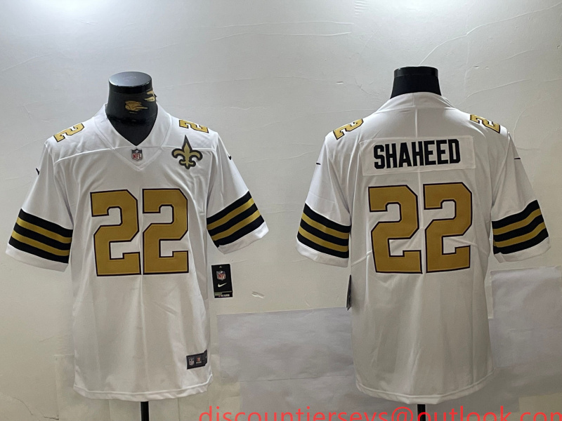 Men's New Orleans Saints #22 Rashid Shaheed White Vapor Limited Stitched Football Jersey 2