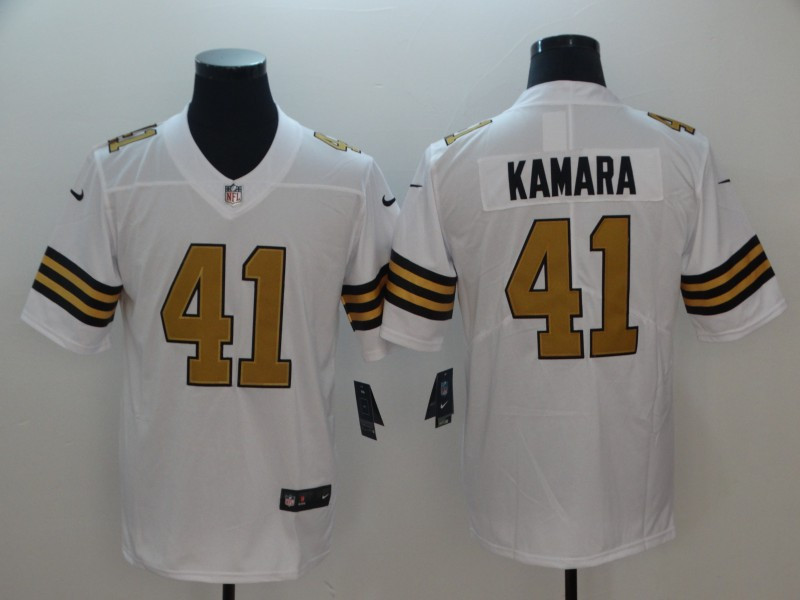 Nike Saints 41 Alvin Kamara White Color Rush Limited Jersey