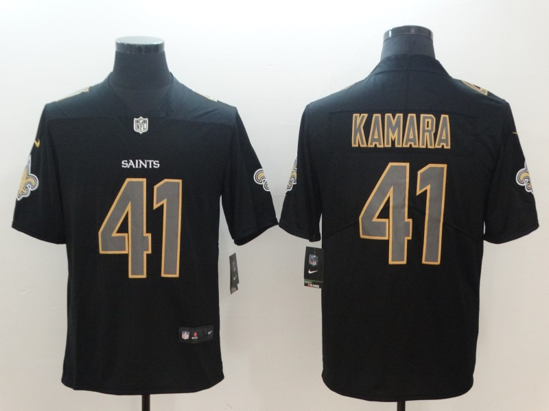 Nike Saints 41 Alvin Kamara Black Vapor Impact Limited Jersey