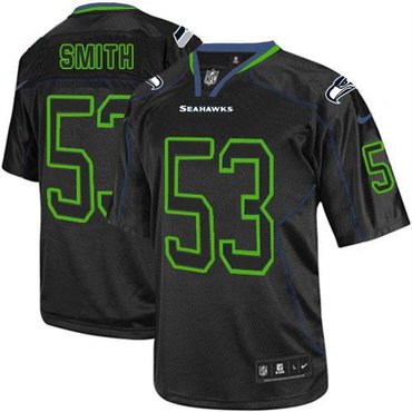 NEW Seattle Seahawks #53 Malcolm Smith Lights Out Black Men's Stitched NFL Elite Jersey