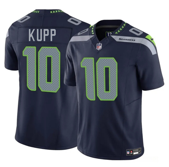 Men's Seattle Seahawks #10 Cooper Kupp Navy 2025 F.U.S.E Vapor Limited Stitched Football Jersey