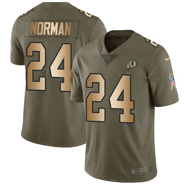 Nike Redskins #24 Josh Norman Olive Gold Men's Stitched NFL Limited 2017 Salute To Service Jersey