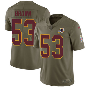 Nike Redskins 53 Zach Brown Olive Salute To Service Limited Jersey