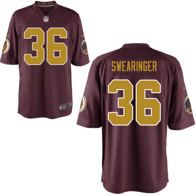 Nike Redskins #36 D.J. Swearinger Burgundy Red Alternate Men's Stitched NFL 80TH Throwback Elite Jersey