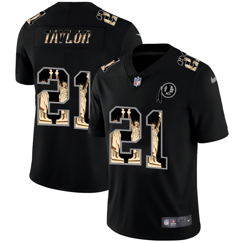 Nike Redskins 21 Sean Taylor Black Statue Of Liberty Limited Jersey