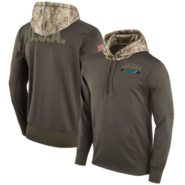 Jacksonville Jaguars Nike Salute To Service Sideline Therma Pullover Hoodie Olive