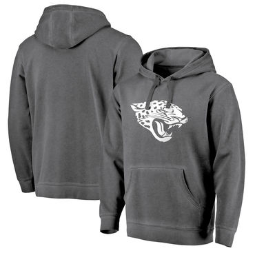 Men's Jacksonville Jaguars NFL Pro Line By Fanatics Branded Black White Logo Shadow Washed Pullover Hoodie
