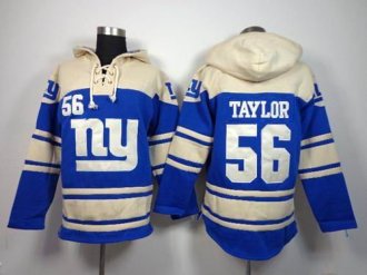New York Giants #56 Lawrence Taylor Blue Sawyer Hooded Sweatshirt NFL Hoodie