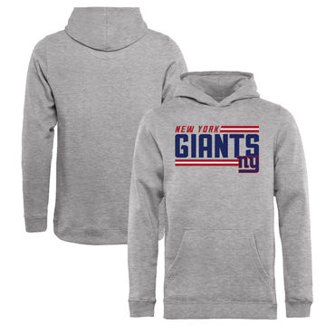 Youth New York Giants NFL Pro Line By Fanatics Branded Ash Iconic Collection On Side Stripe Pullover Hoodie