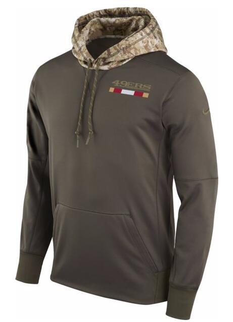 San Francisco 49ers Nike Salute To Service Sideline Therma Pullover Hoodie Olive
