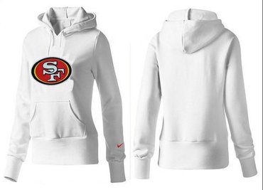 Women San Francisco 49ers Logo Pullover Hoodie White