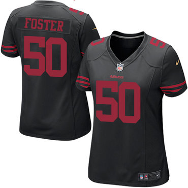 Nike 49ers #50 Reuben Foster Black Alternate Women's Stitched NFL Elite Jersey